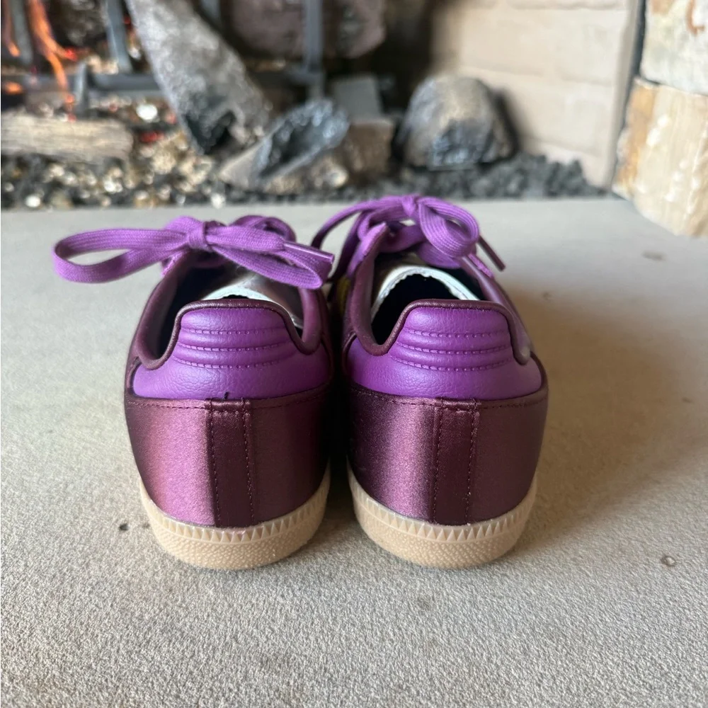 Adidas Samba Purple and Neon Yellow Shoes - Picture 4 of 6